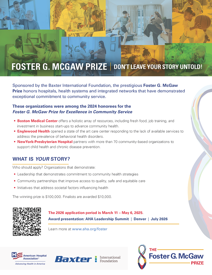 Foster G. McGaw Prize | Don't Leave Your Story Untold! Flyer.